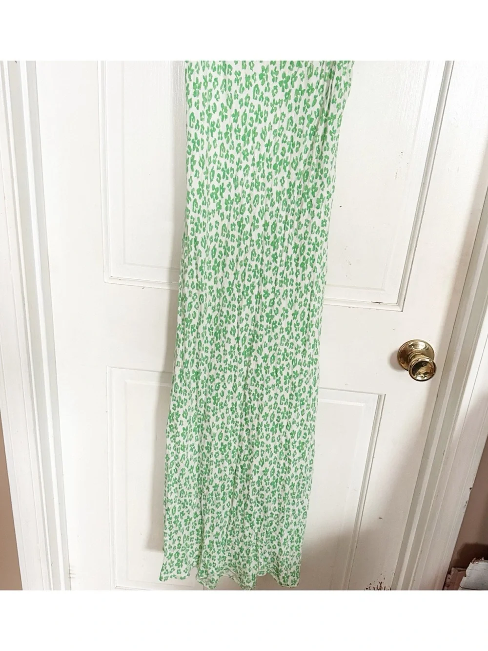 RIXO for Target Lime Green Floral Slip Dress with Yellow Ruffle Sz S